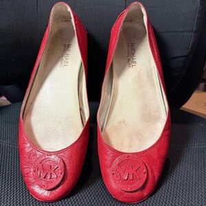 Michael Kors Red Leather Flats, 9.5M